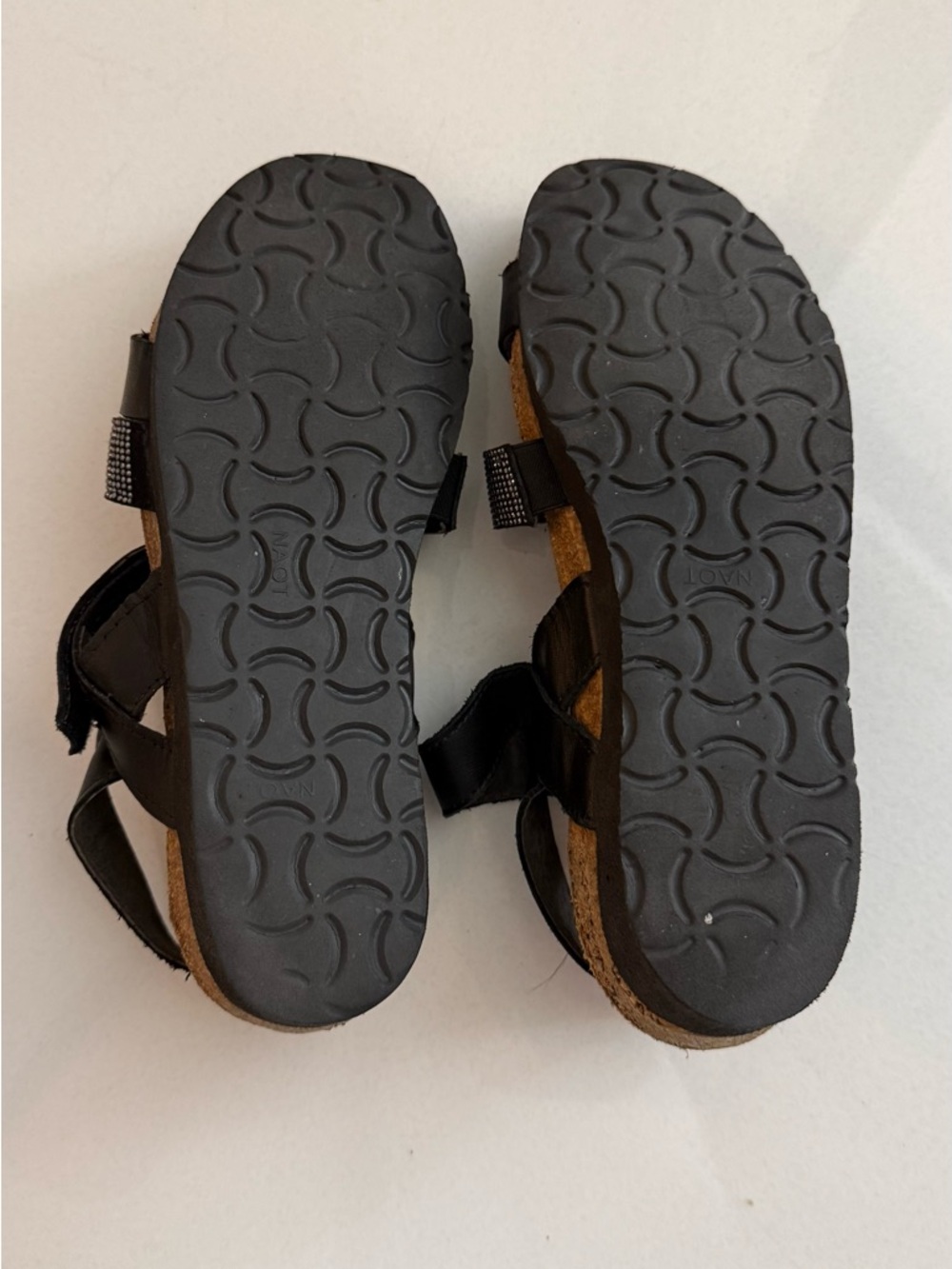 Naot Kayla Black Leather Cork Wedge Sandals Women’s EU 37 / US 6 - Picture 5 of 5